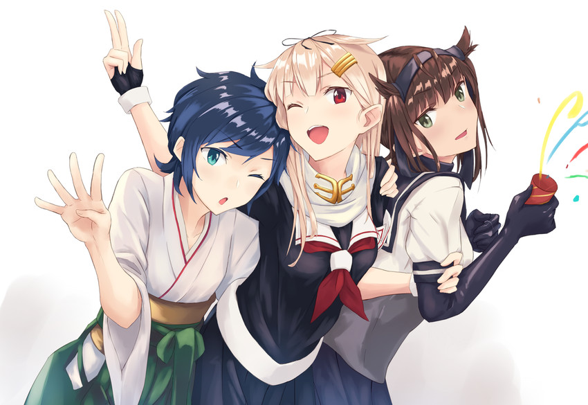 yuudachi, yuudachi kai ni, hatsuzuki, and matsukaze (kantai collection) drawn by hiiragii_(hiiragi_0404)