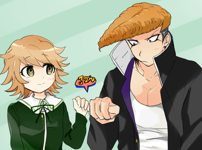 fujisaki chihiro and owada mondo (danganronpa and 1 more) drawn by oto_(aoaomana)