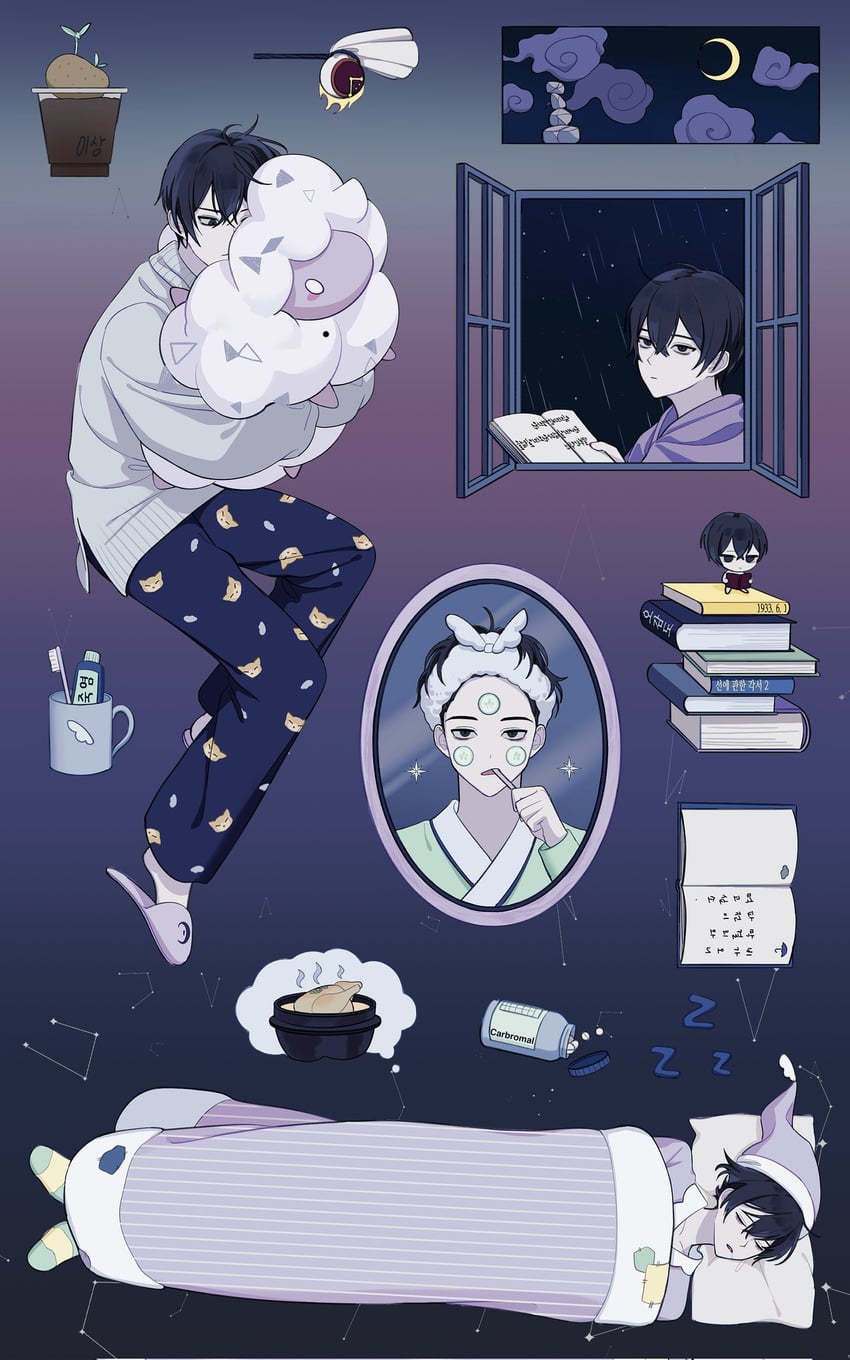 yi sang, dante, and dreaming electric sheep (project moon and 1 more) drawn by szztzzs