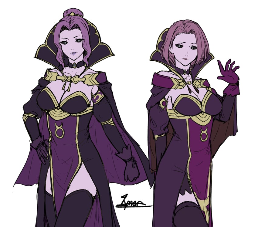 hestia and marla (fire emblem and 1 more) drawn by lynarc