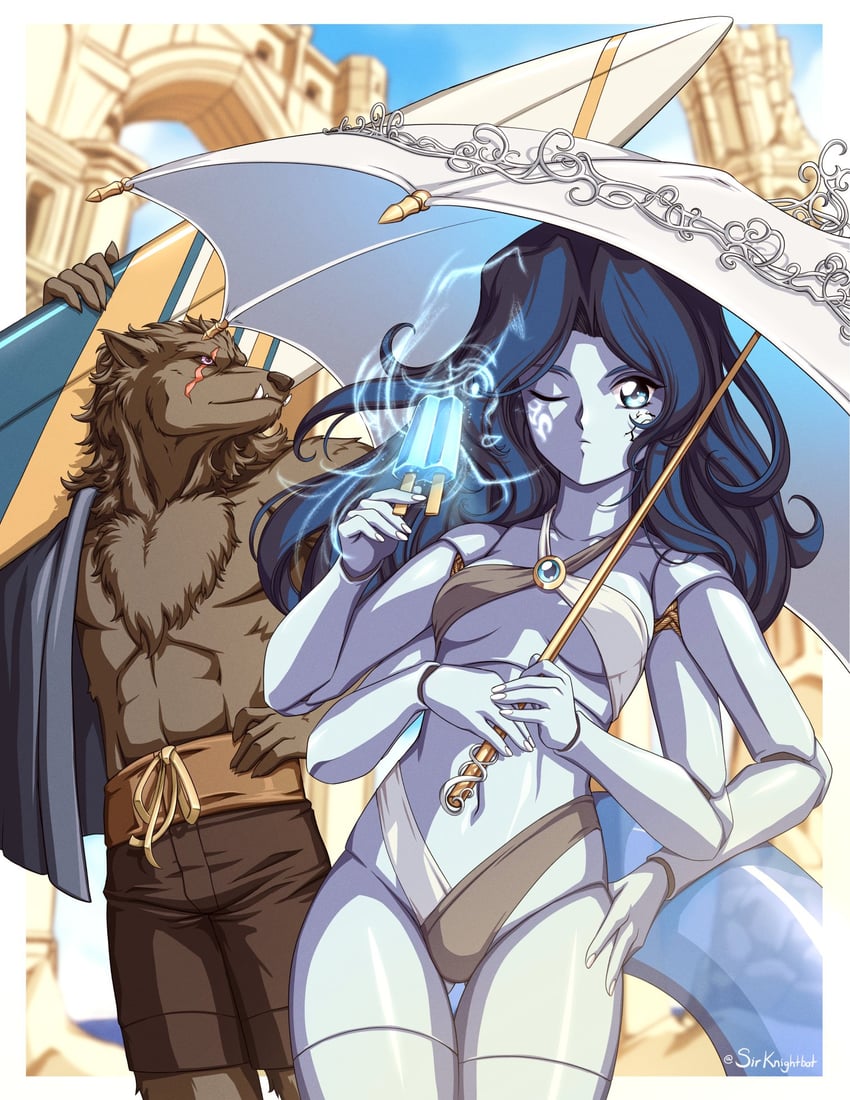 ranni the witch and blaidd the half-wolf (elden ring) drawn by sirknightbot