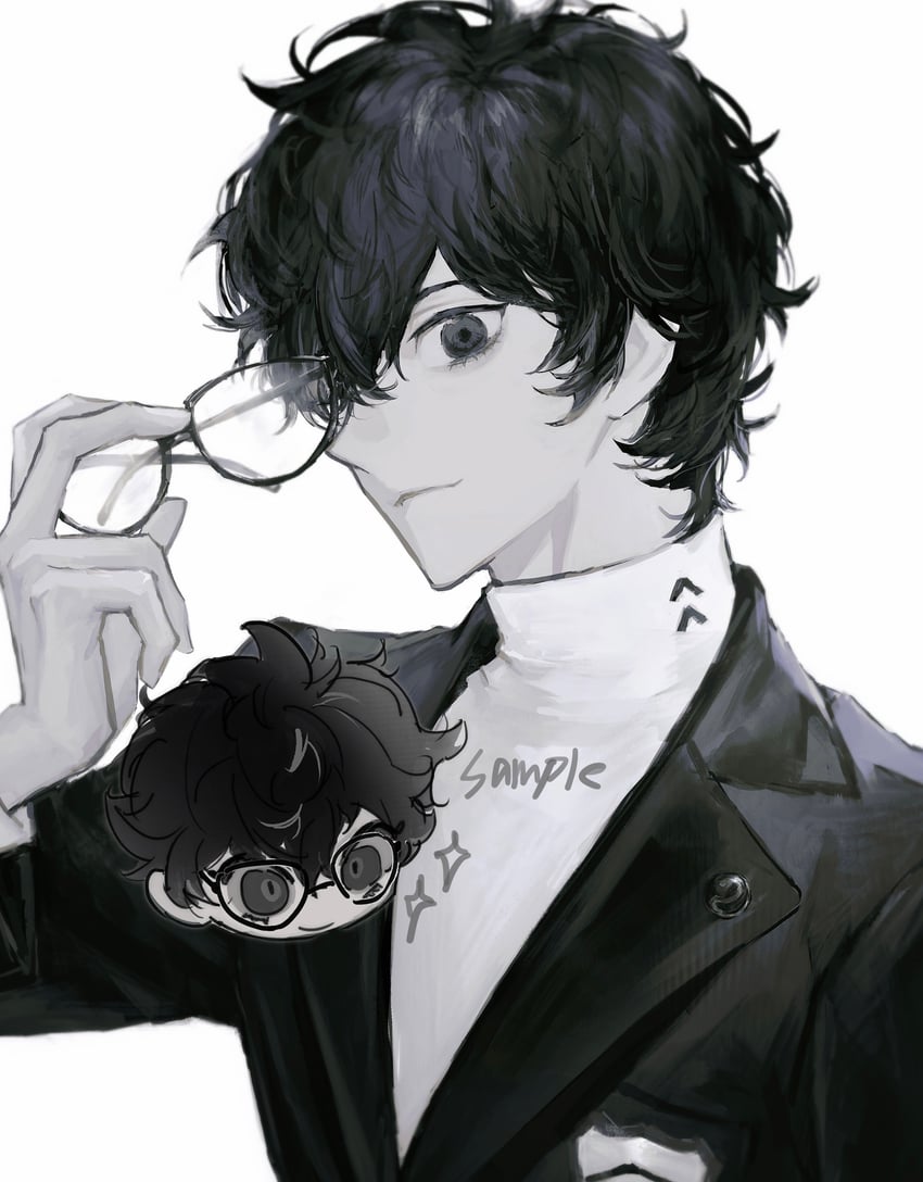 amamiya ren (persona and 1 more) drawn by e9_ek3s