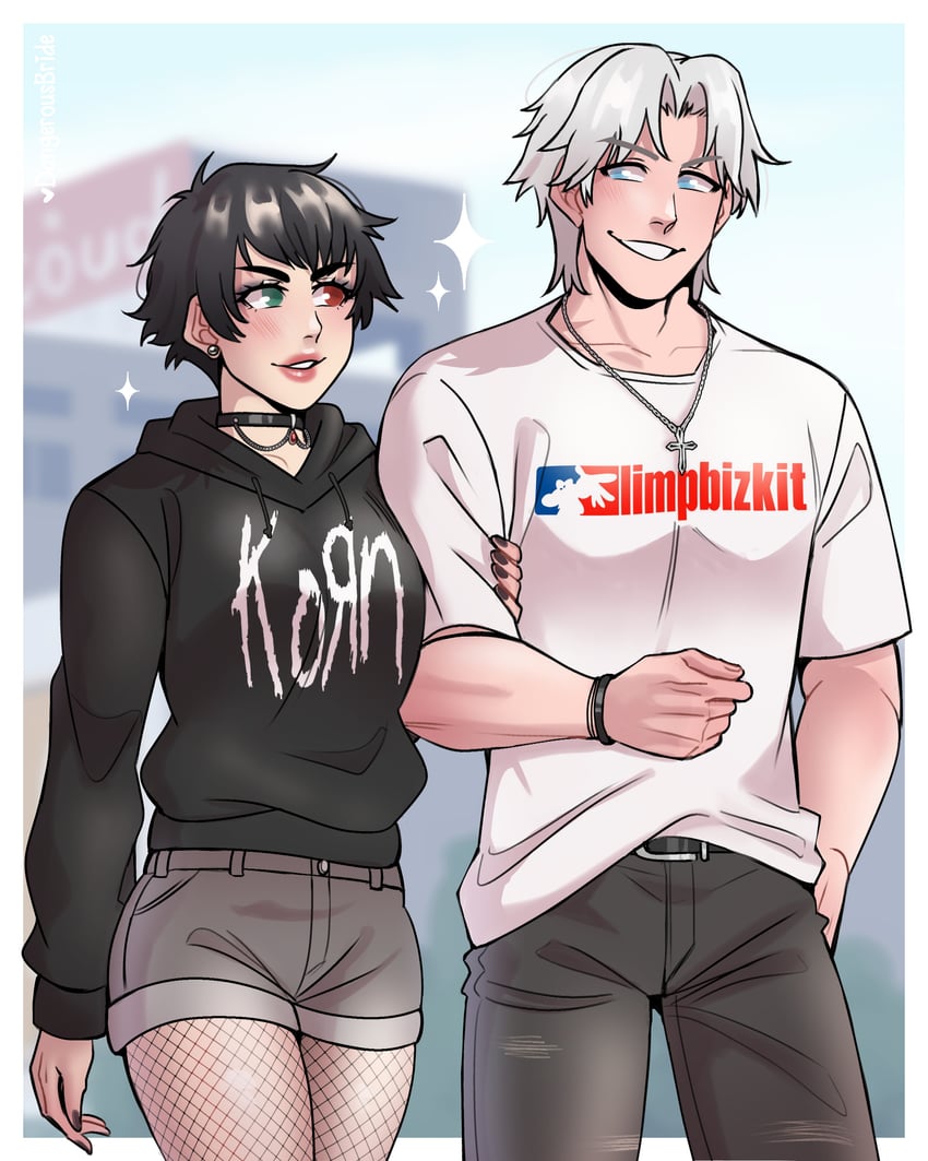 dante and lady (devil may cry and 2 more) drawn by dangerousbride