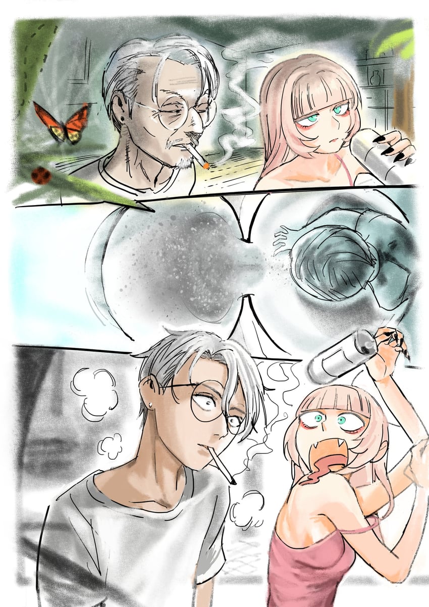 nanakusa nazuna and yamori kou (yofukashi no uta) drawn by reiquant