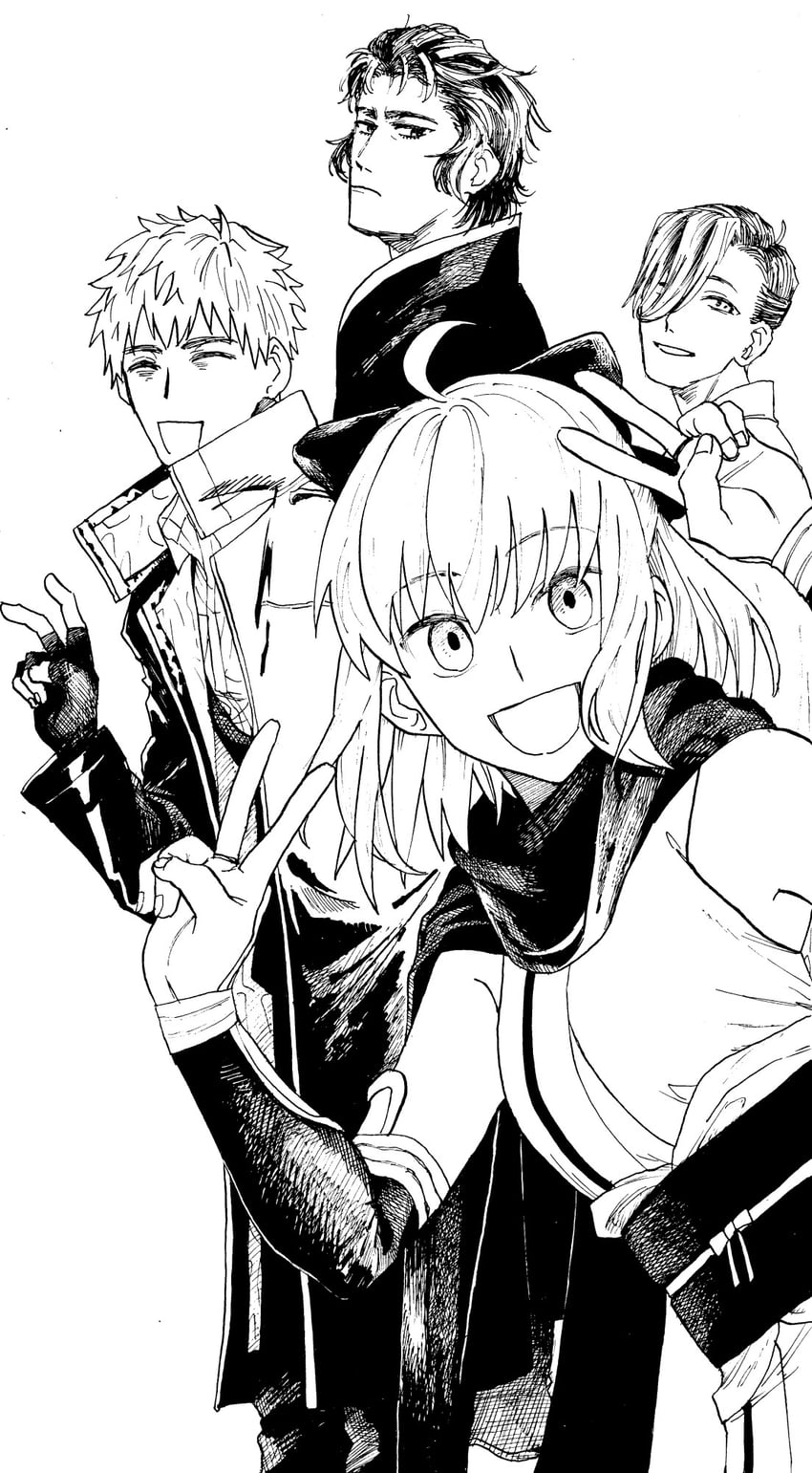 okita souji, saitou hajime, hijikata toshizou, and yamanami keisuke (fate and 1 more) drawn by noz_2to