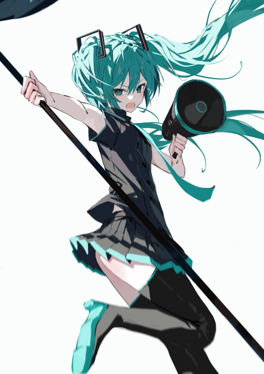 hatsune miku (vocaloid and 1 more) drawn by aoki_sora