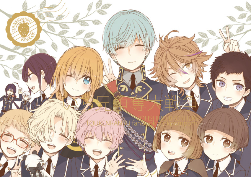 namazuo toushirou, honebami toushirou, midare toushirou, yagen toushirou, ichigo hitofuri, and 8 more (touken ranbu) drawn by sayu030b