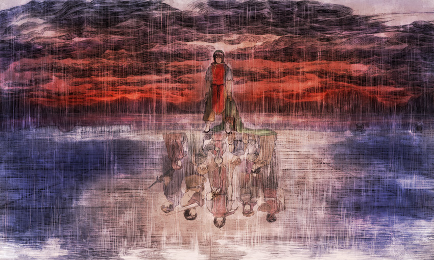 tir mcdohl, ted, flik, gremio, viktor, and 4 more (gensou suikoden and 1 more) drawn by maeka_(kumaekake)
