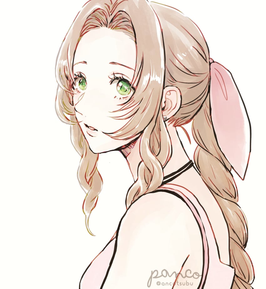 aerith gainsborough (final fantasy and 3 more) drawn by ancotsubu