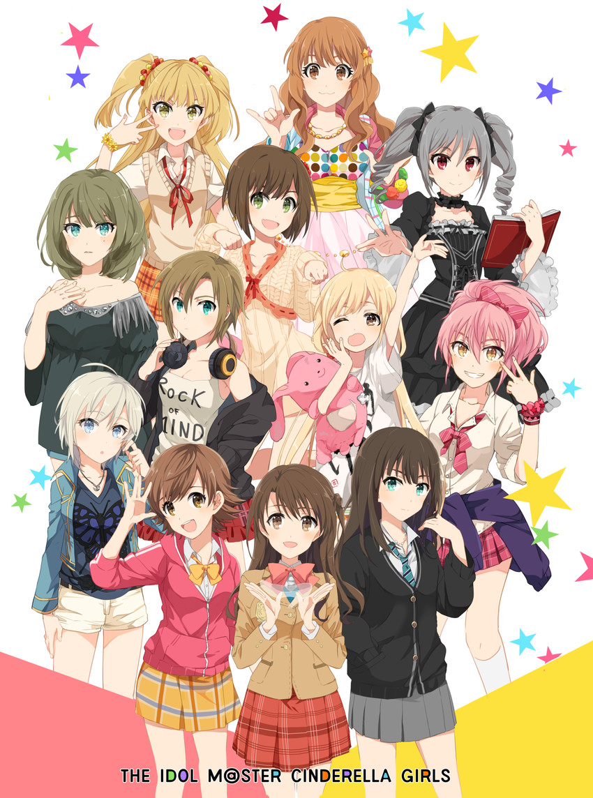 shibuya rin, shimamura uzuki, takagaki kaede, jougasaki mika, kanzaki ranko, and 7 more (idolmaster and 1 more) drawn by eunram