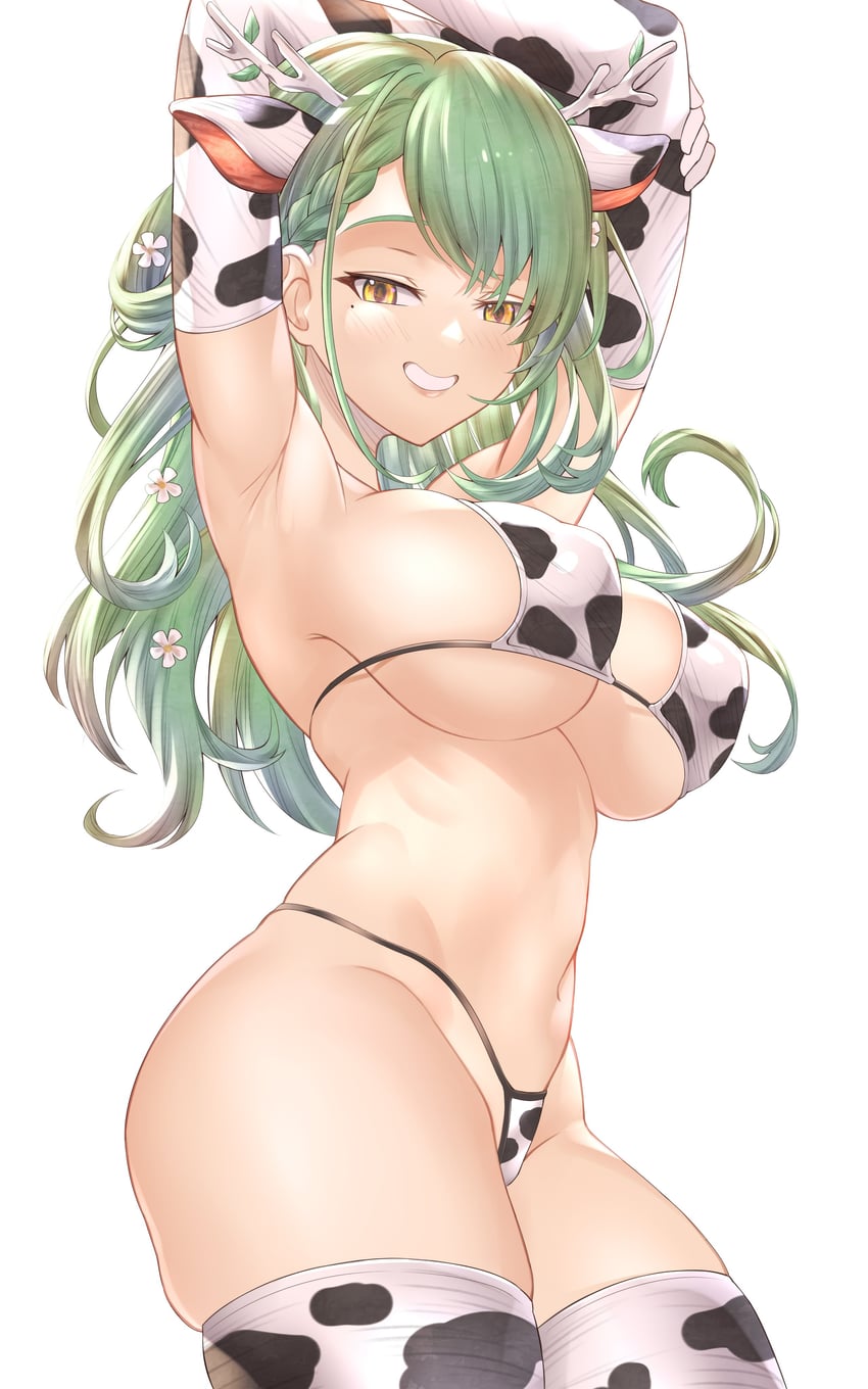 ceres fauna (hololive and 1 more) drawn by honkivampy