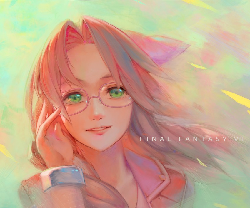 aerith gainsborough (final fantasy and 1 more) drawn by rotix