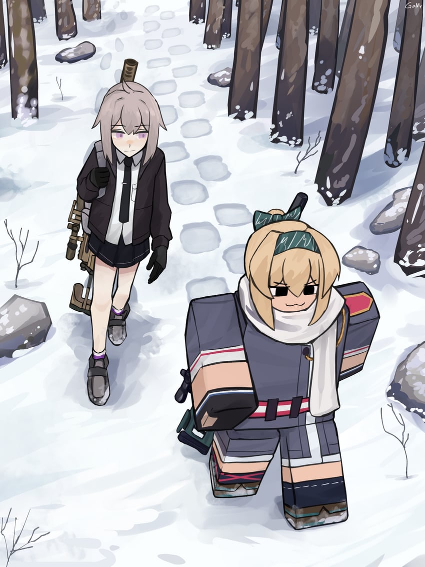 m200 and sv-98 (girls' frontline and 1 more) drawn by gamryous