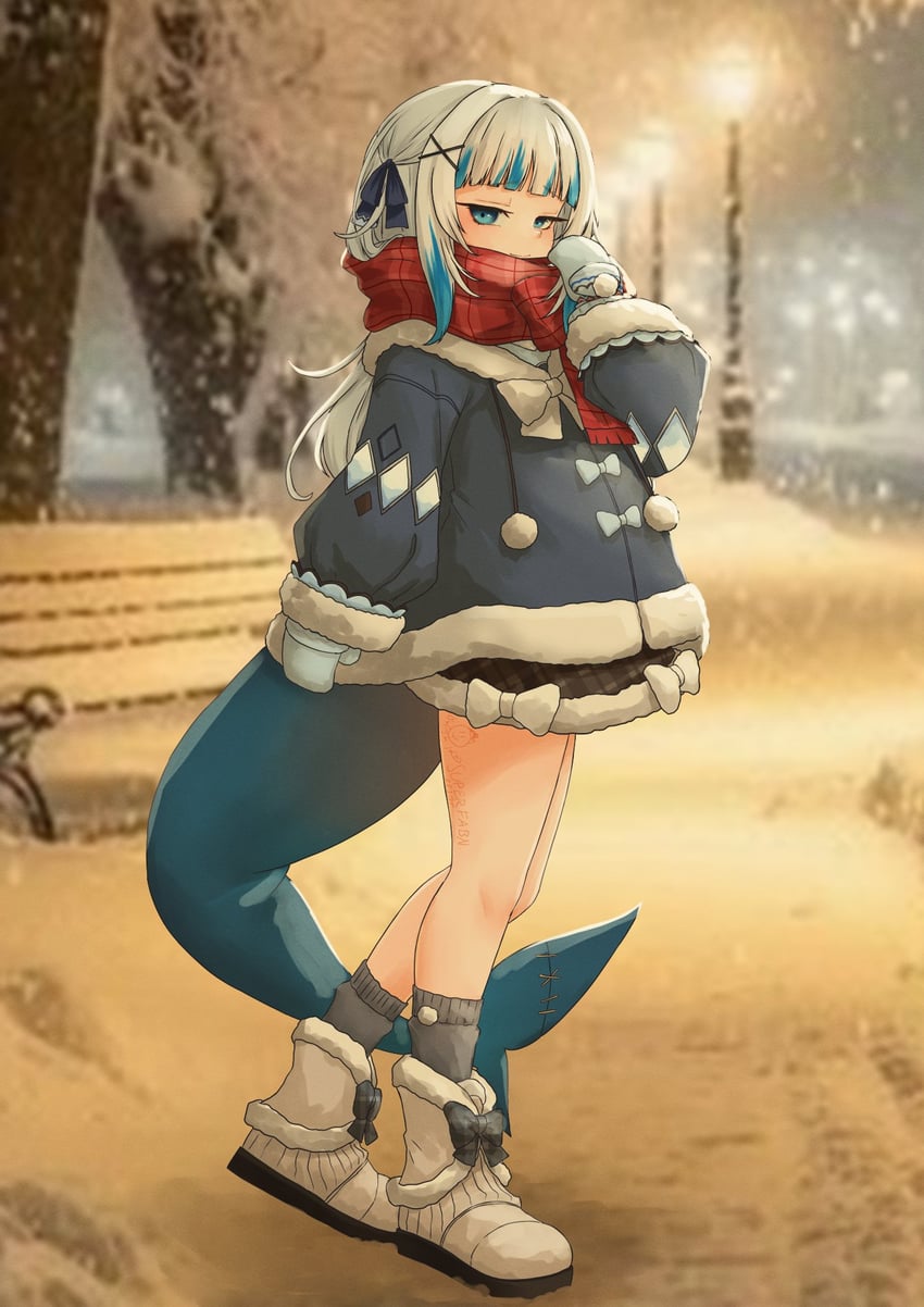 gawr gura (hololive and 1 more) drawn by superfann