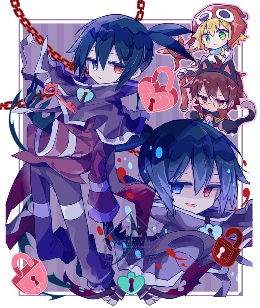 amitie, sig, klug, strange klug, black sig, and 1 more (puyopuyo and 1 more) drawn by futaba969649