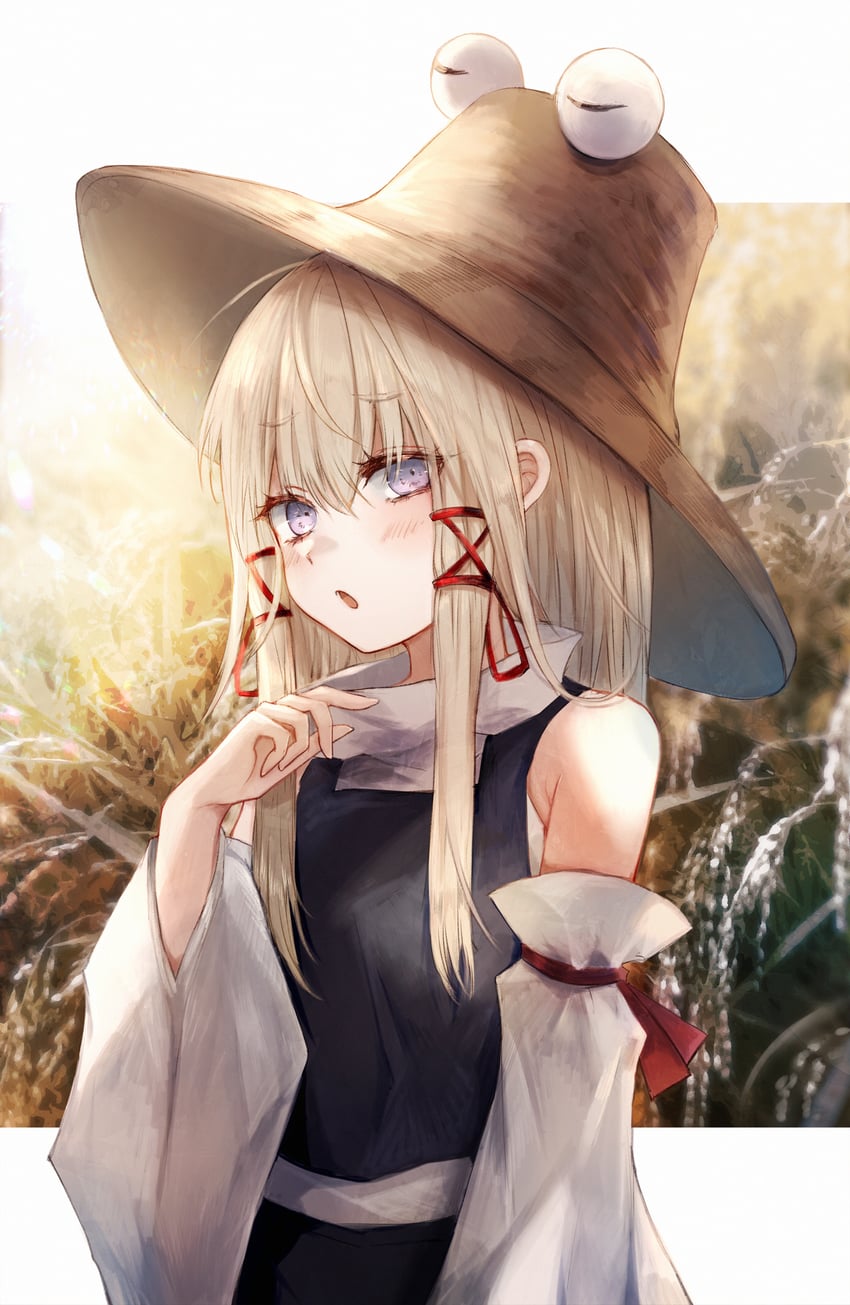 moriya suwako and pyonta (touhou) drawn by maho_moco