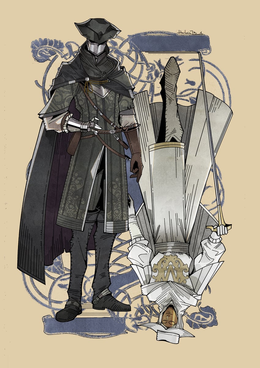 leonhard and londor pale shade (dark souls and 1 more) drawn by herheim