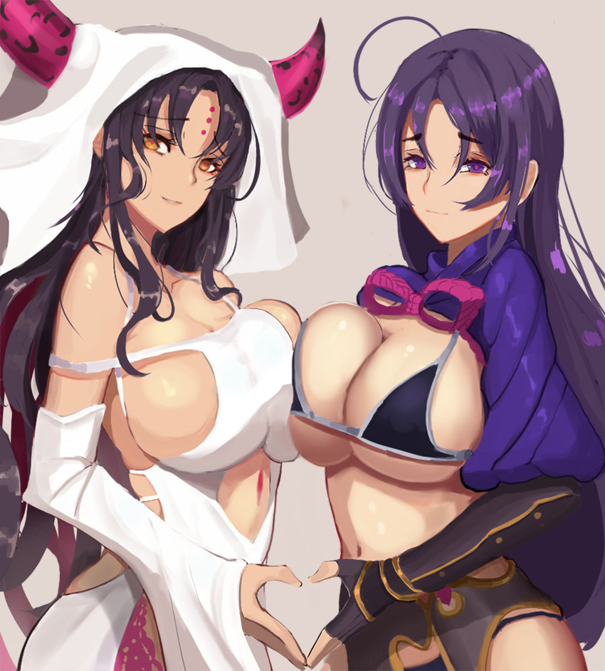 minamoto no raikou and sessyoin kiara (fate and 1 more) drawn by gongba_laoge