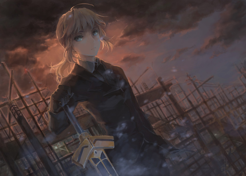 artoria pendragon and saber (fate and 1 more) drawn by jlien-