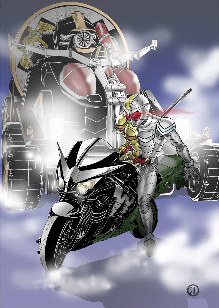 kamen rider double (kamen rider and 1 more) drawn by edojyou