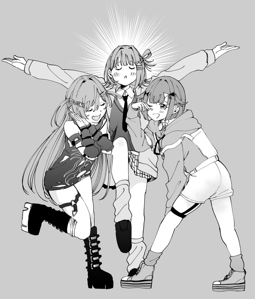 tsumugi kokage, yano kuromu, and sendo yuuhi (vspo!) drawn by kou_hei_(takasr_kou)
