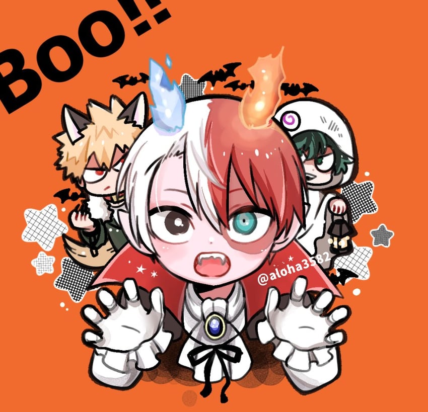 midoriya izuku, bakugou katsuki, and todoroki shoto (boku no hero academia) drawn by yui6157