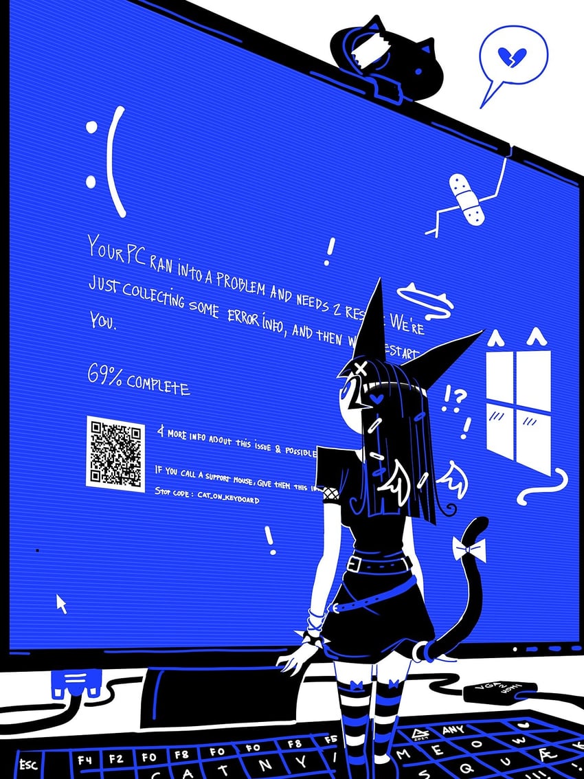 cat girl (original and 1 more) drawn by andaerz