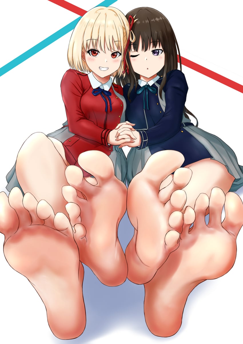 nishikigi chisato and inoue takina (lycoris recoil) drawn by uriens