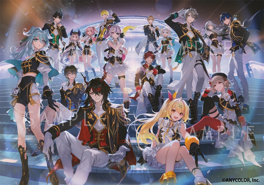 elira pendora, hoshikawa sara, enna alouette, ike eveland, vox akuma, and 13 more (nijisanji and 1 more) drawn by iwamoto_zerogo