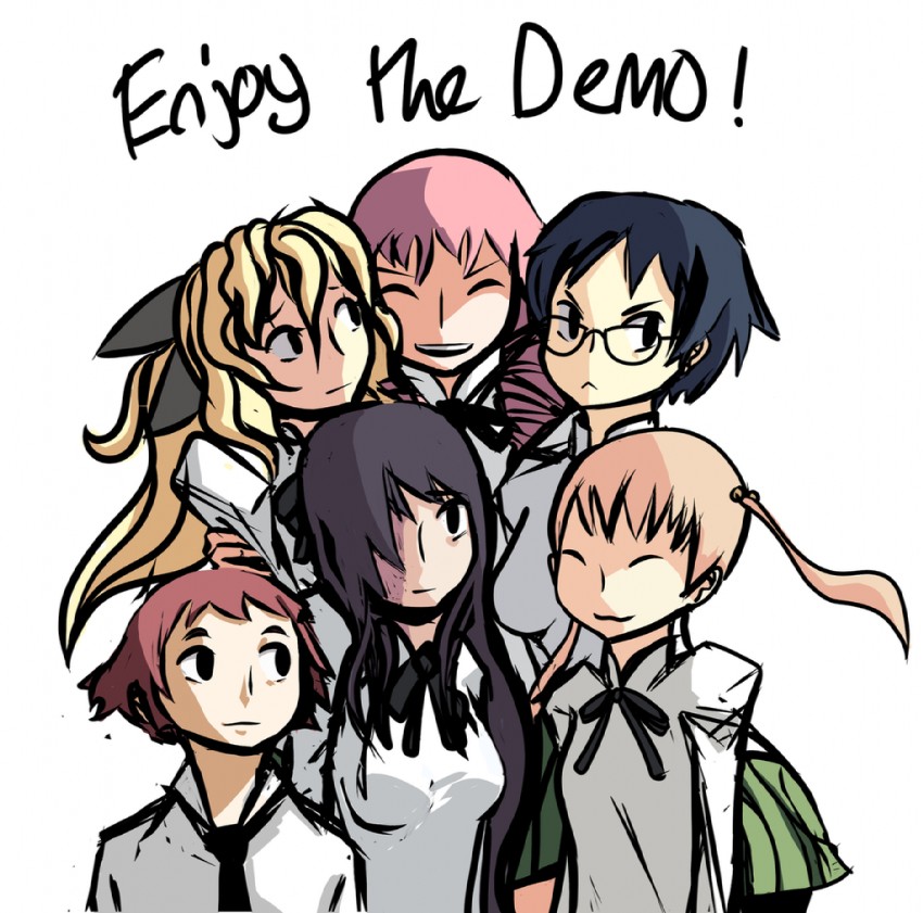 ikezawa hanako, satou lilly, tezuka rin, ibarazaki emi, hakamichi shizune, and 1 more (katawa shoujo)