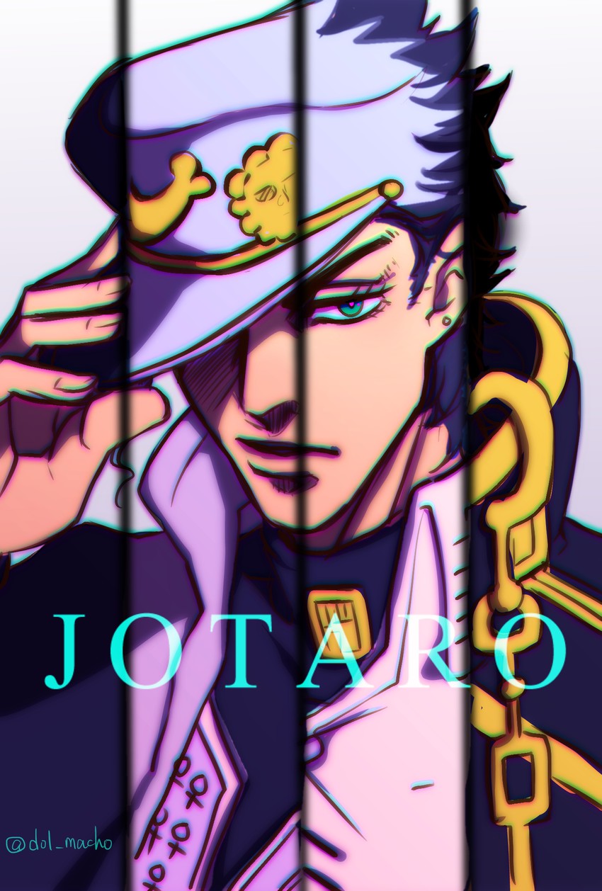 kujo jotaro (jojo no kimyou na bouken and 1 more) drawn by doromaso