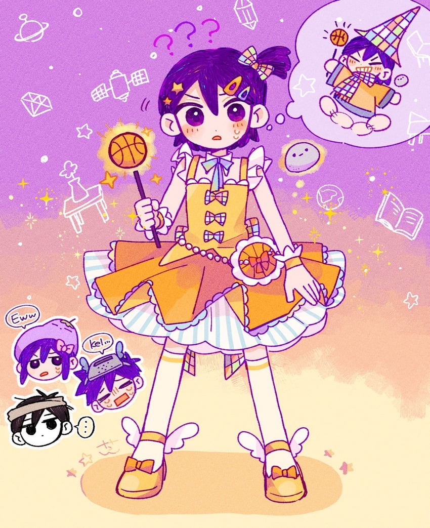 omori, aubrey, kel, hero, mr. plantegg, and 1 more (omori) drawn by o_tori_mhyk