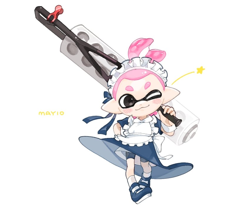 inkling player character and inkling boy (splatoon and 1 more) drawn by spl8ya