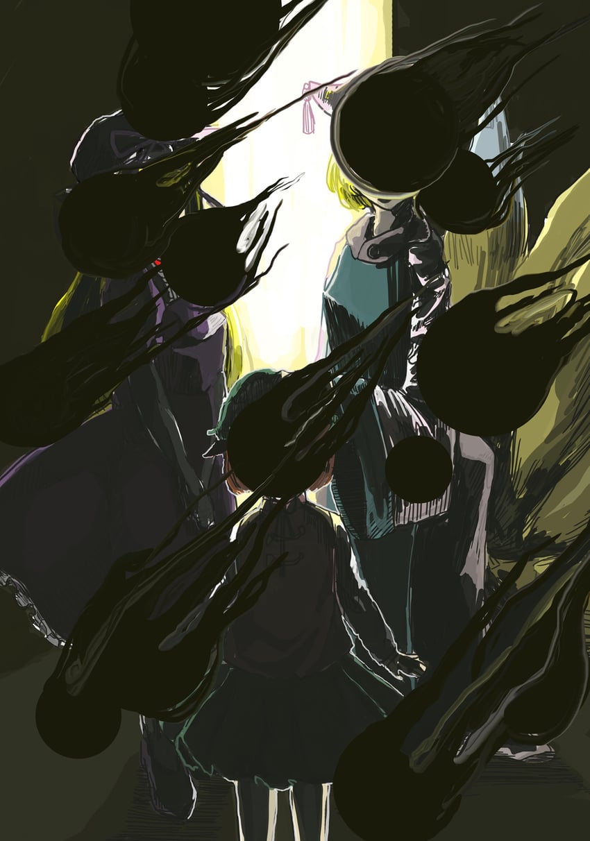 yakumo yukari, yakumo ran, and chen (touhou) drawn by ue_toono_(atano)