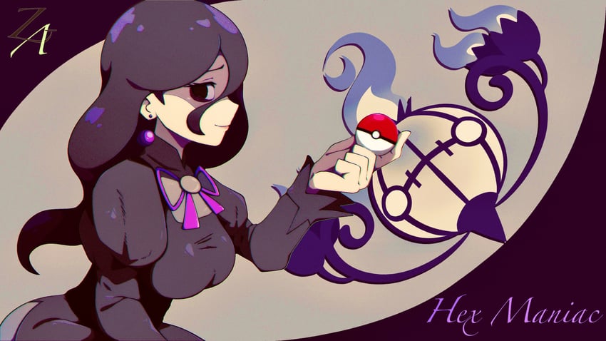 hex maniac and chandelure (pokemon and 1 more) drawn by afuron