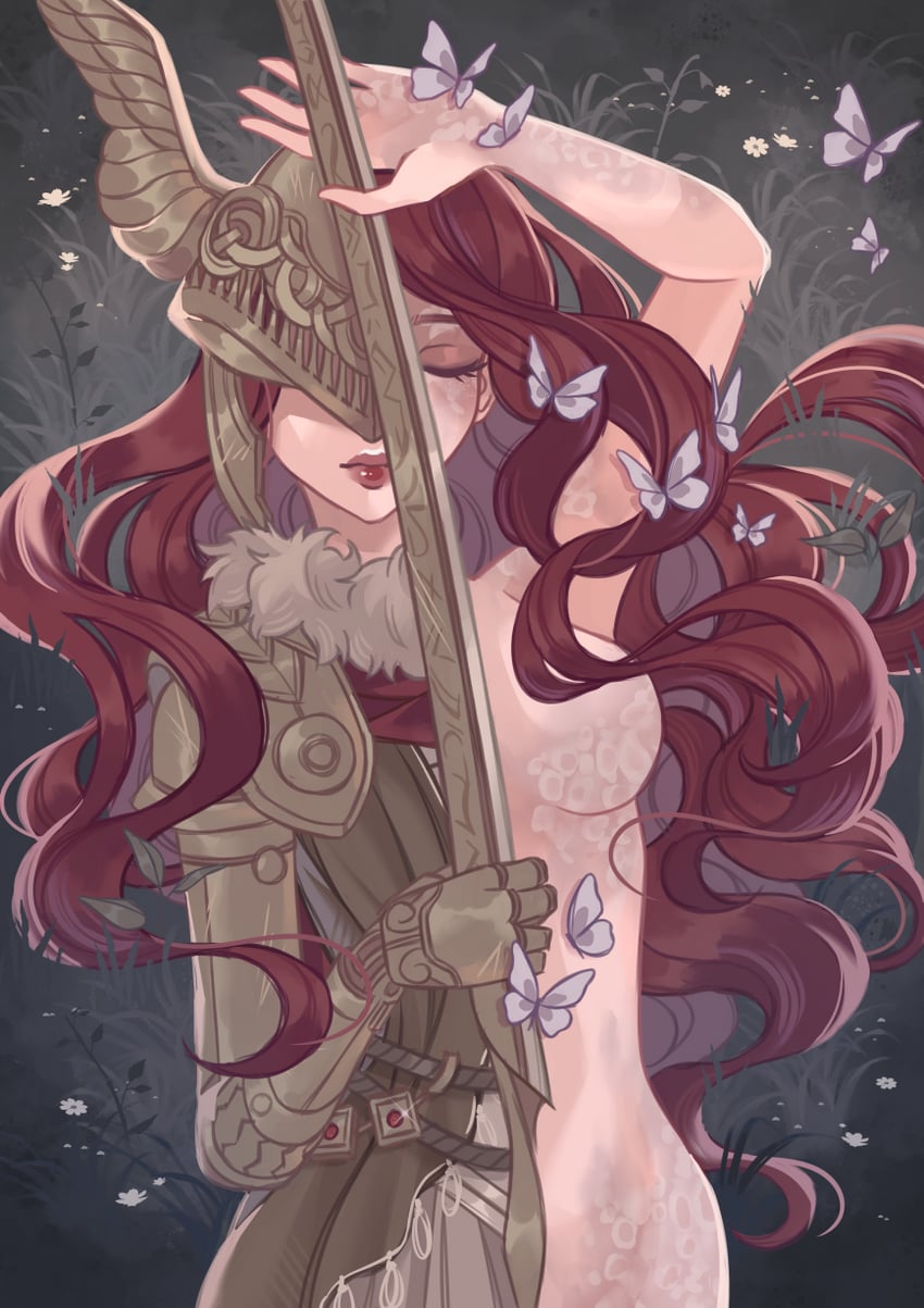 malenia blade of miquella and malenia goddess of rot (elden ring) drawn by twilifaerie