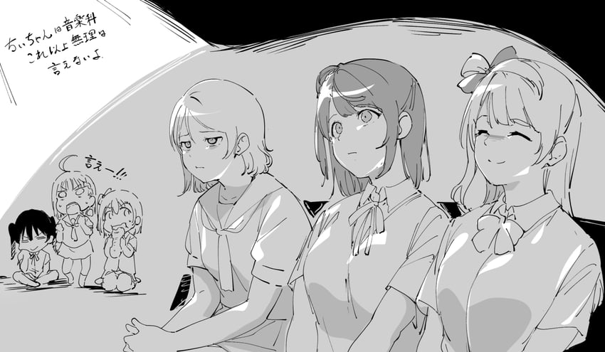 watanabe you, minami kotori, kosaka honoka, takami chika, uehara ayumu, and 1 more (love live! and 3 more) drawn by alp