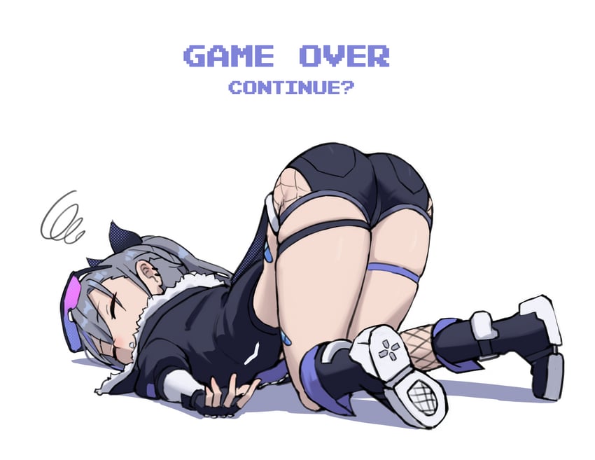 silver wolf (honkai and 1 more) drawn by grimmelsdathird