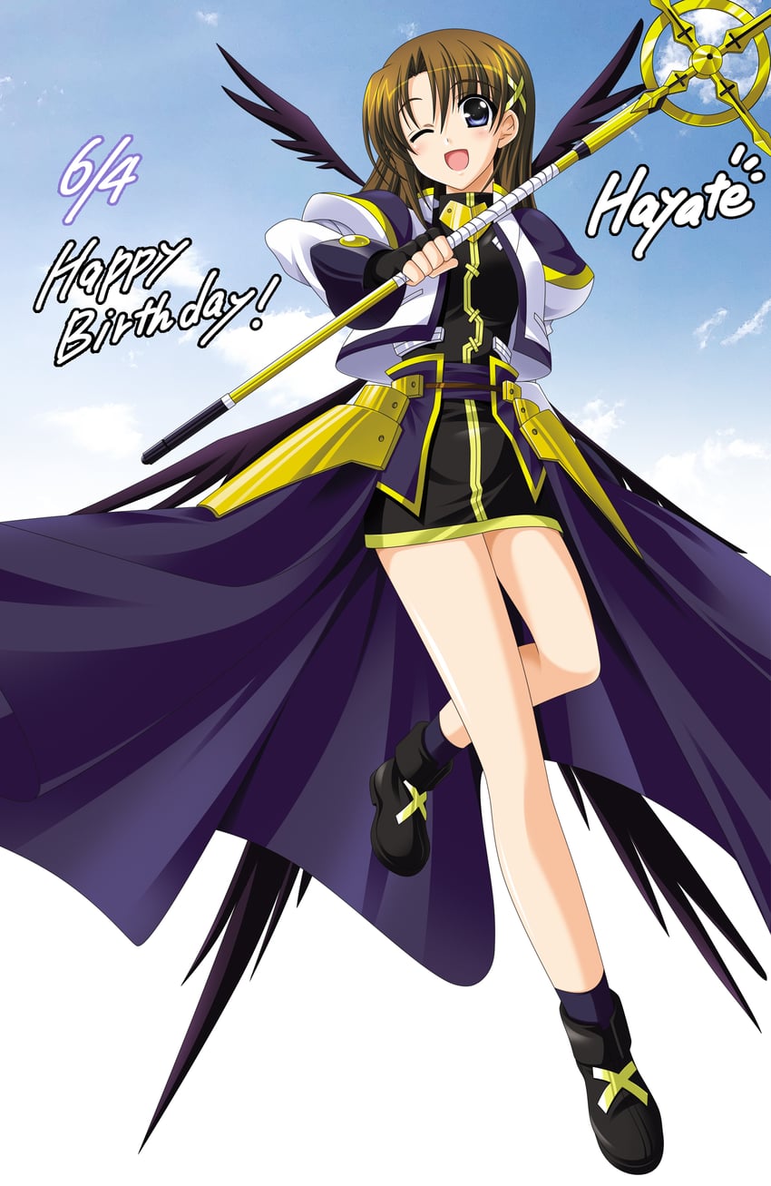 yagami hayate and schwertkreuz (lyrical nanoha and 1 more) drawn by higa_yukari