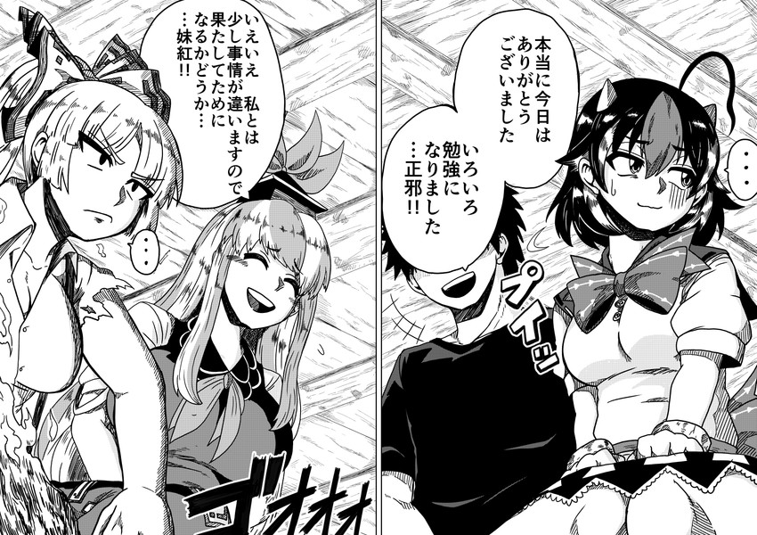 fujiwara no mokou, kamishirasawa keine, and kijin seija (touhou) drawn by himajin_noizu