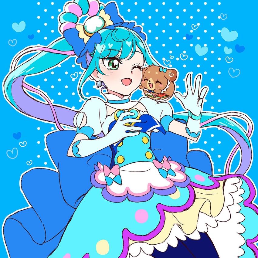 pam-pam and cure spicy (precure and 1 more) drawn by yufu_kyouko
