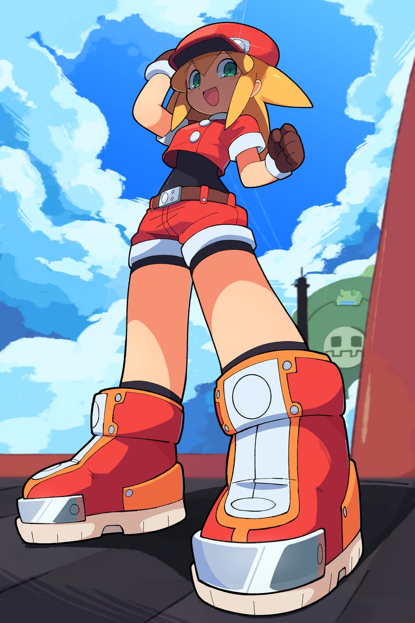 roll caskett (mega man and 1 more) drawn by bacun