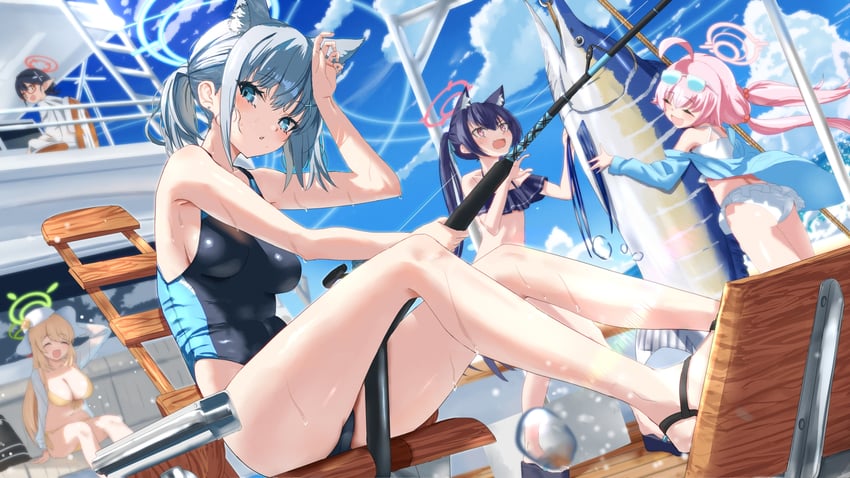 shiroko, hoshino, nonomi, serika, and ayane (blue archive) drawn by tsuuhan