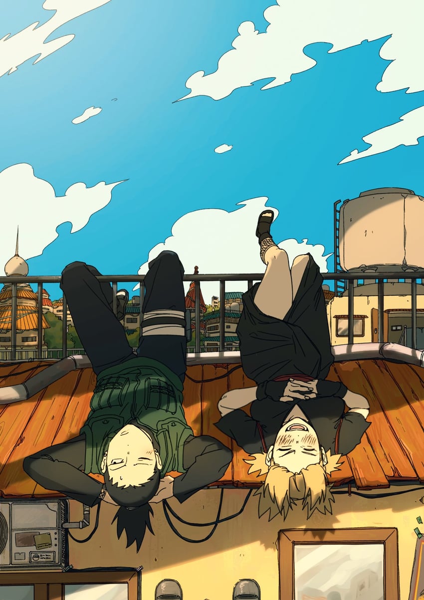 temari and nara shikamaru (naruto and 1 more) drawn by sna9_104