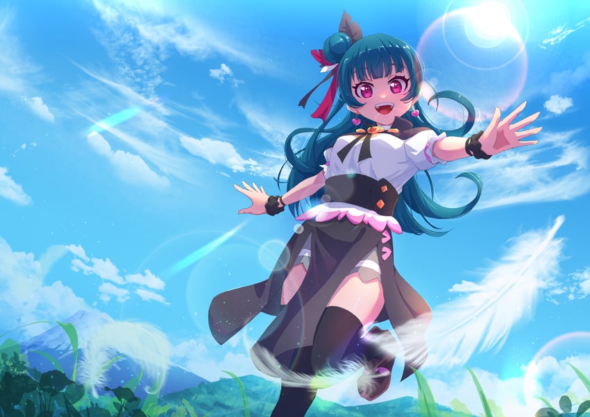 tsushima yoshiko and yohane (love live! and 2 more) drawn by senkun
