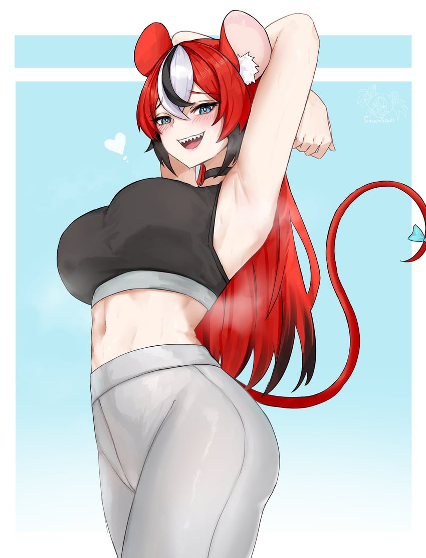 hakos baelz (hololive and 1 more) drawn by soup_(soupysoull)