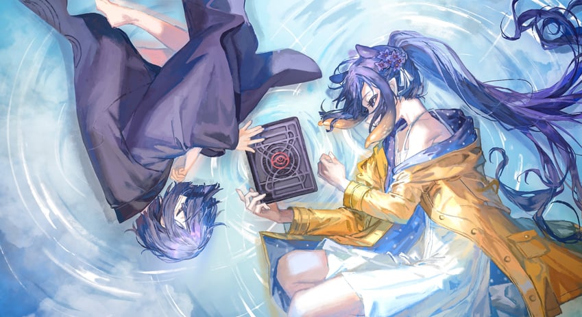 ninomae ina'nis and ao-chan (hololive and 2 more) drawn by quasarcake