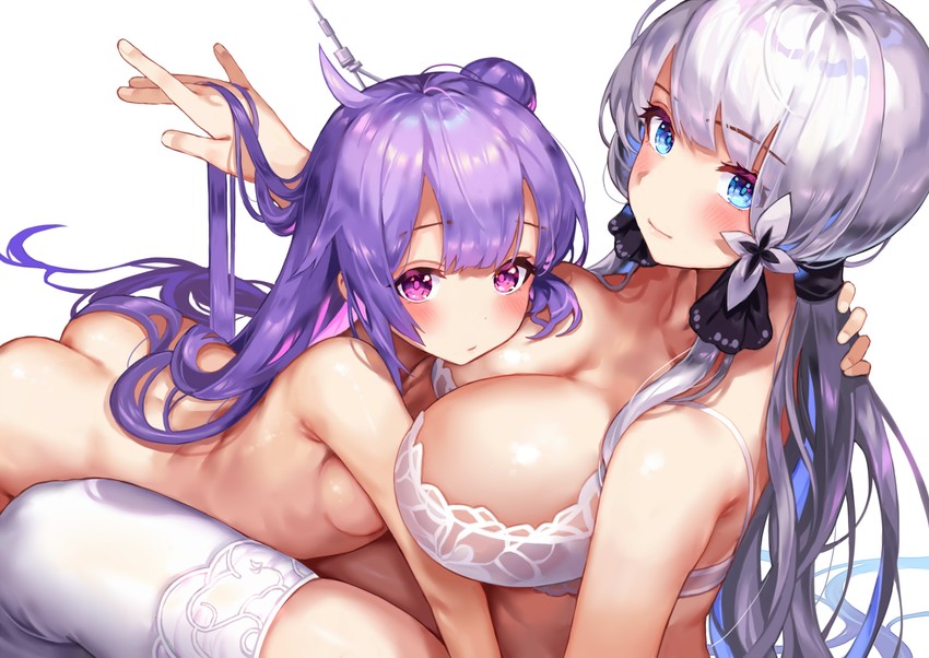 unicorn and illustrious (azur lane) drawn by denchu_(kazudentyu)