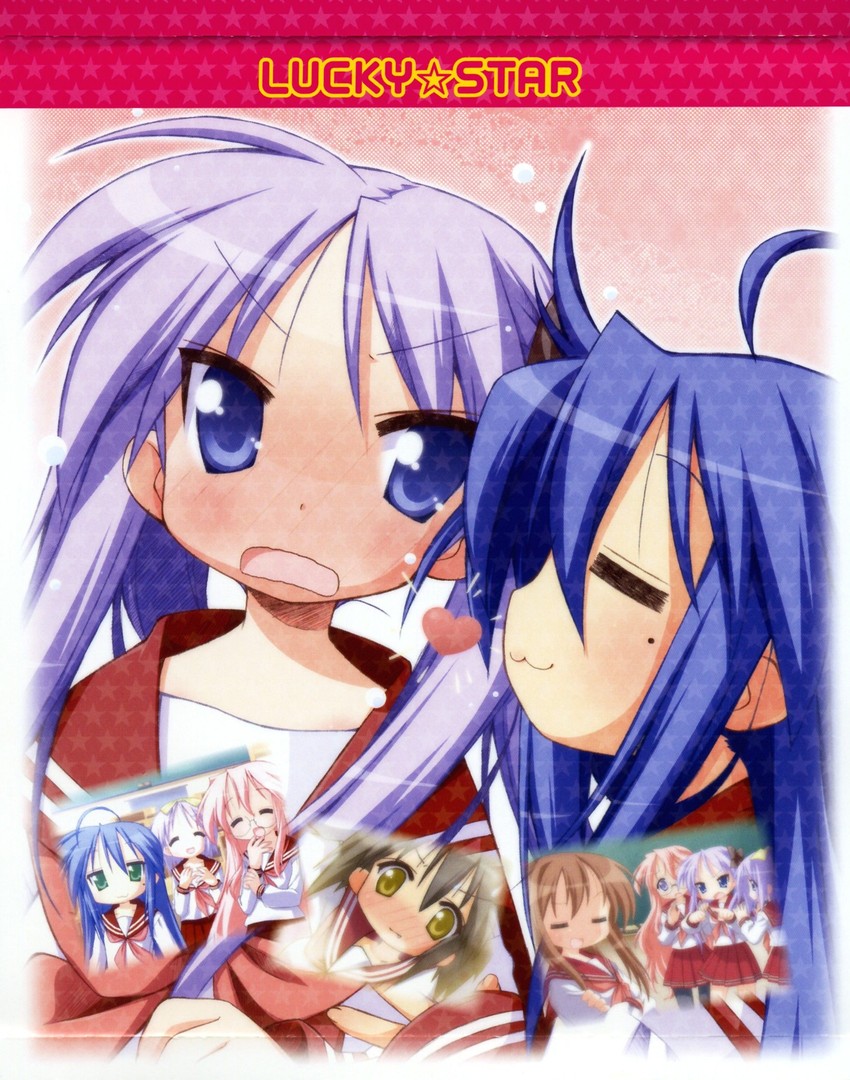 hiiragi kagami, izumi konata, hiiragi tsukasa, takara miyuki, kusakabe misao, and 1 more (lucky star and 1 more) drawn by yoshimizu_kagami