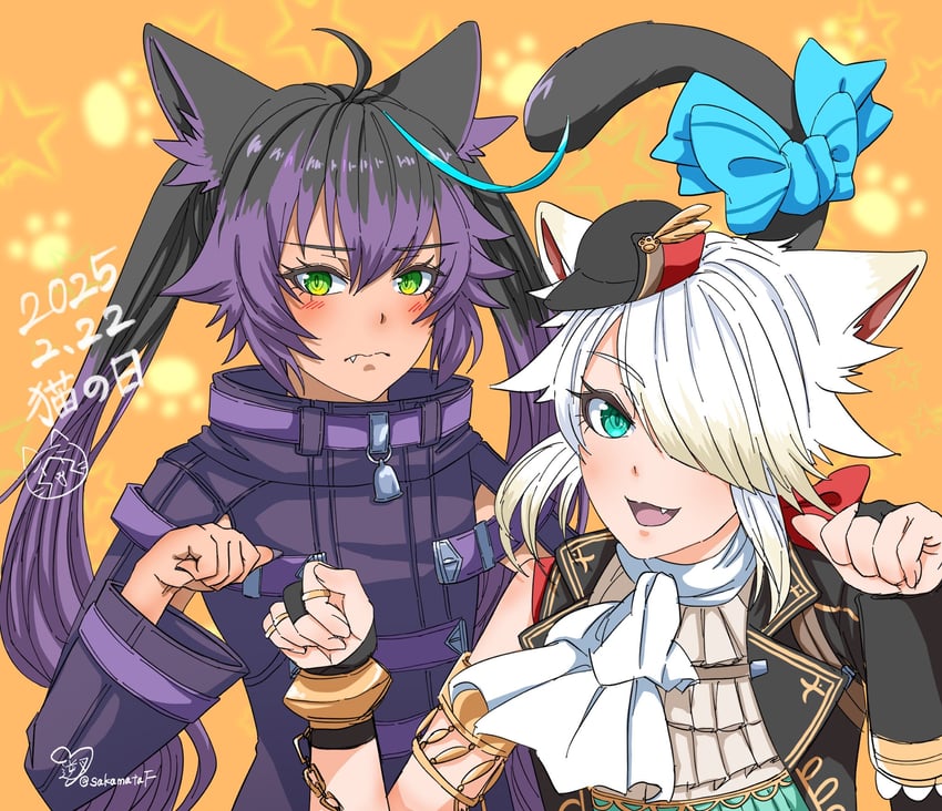 mishy, celine, and white cat (eiyuu densetsu and 3 more) drawn by sakamata_kiseki